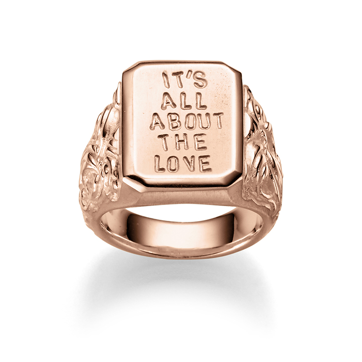 siegelring mit gravur its all about the love rosegold